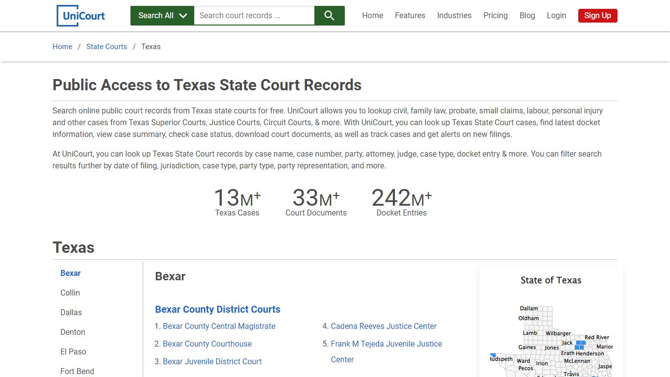 Texas State Court Records - UniCourt